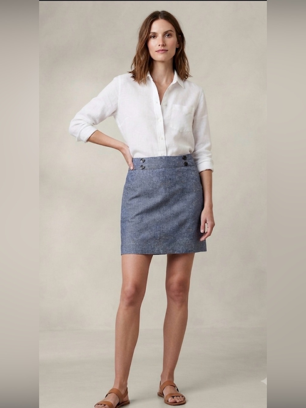 New Ann Taylor Factory Linen Blend skirt sz 0